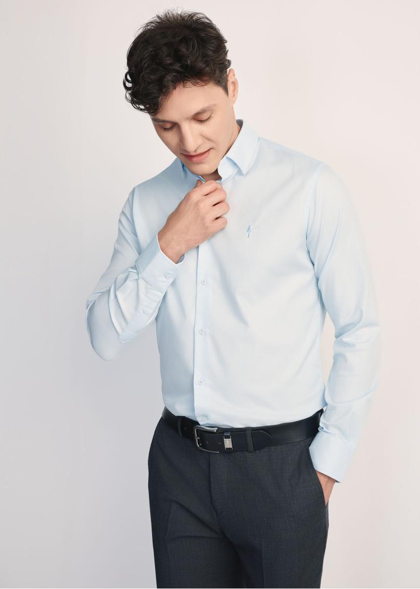 Blue men's shirt KOSMT-0351-7A(W26)