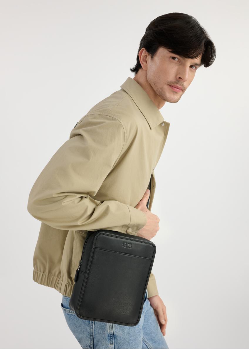 Black leather city bag TORMS-0445-99(W25)