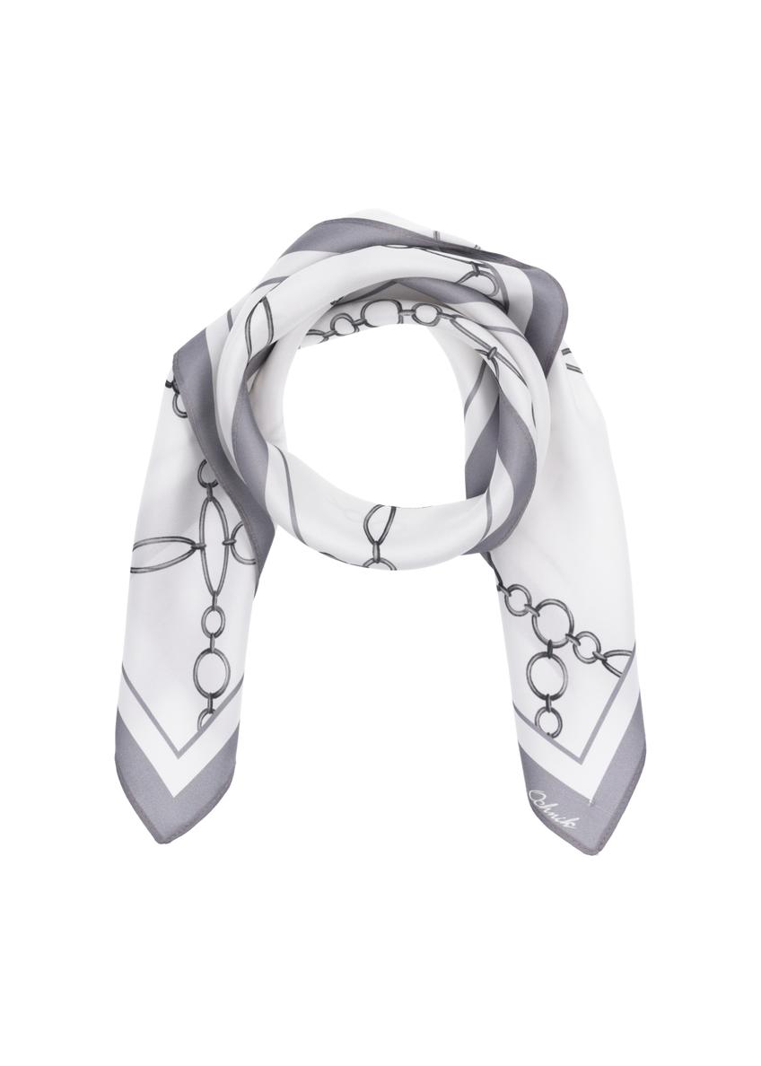 Women's scarf with chain motif SZADT-0229-0P(Z26) - front product view, on a white background.