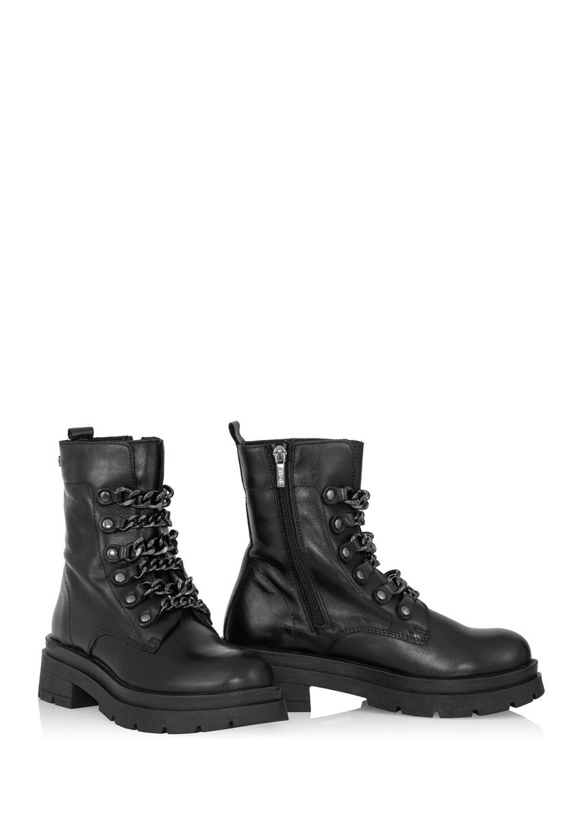 Women's black leather boots BUTYD-0934A-99(Z24)