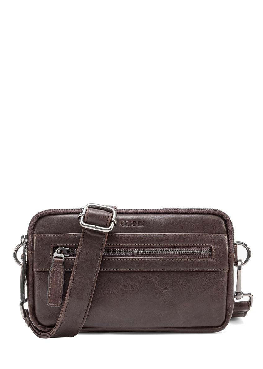 Men's brown leather waist bag TORMS-0462-89(Z25)