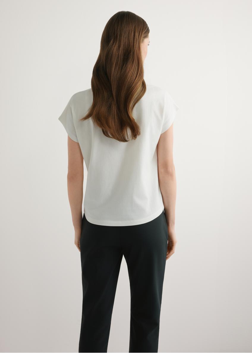 Cream women's T-shirt with gold print TSHDT-0162-0B(W26)