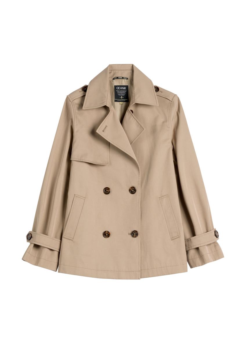 Beige short women's jacket KURDT-0556-1C(W26)