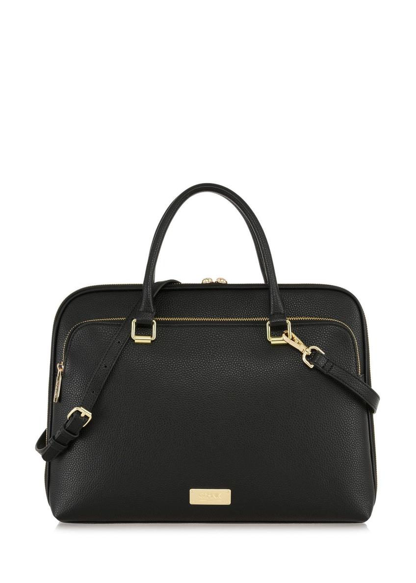 Black women's laptop bag TOREC-0978A-99(Z25) - front product view on white background.