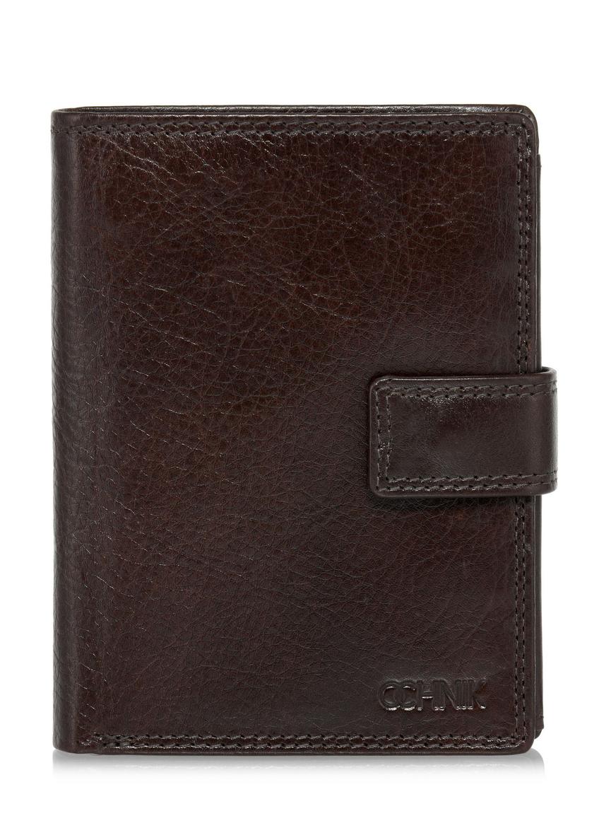 Leather clasp brown men's wallet PORMS-0605-89(W24)-01