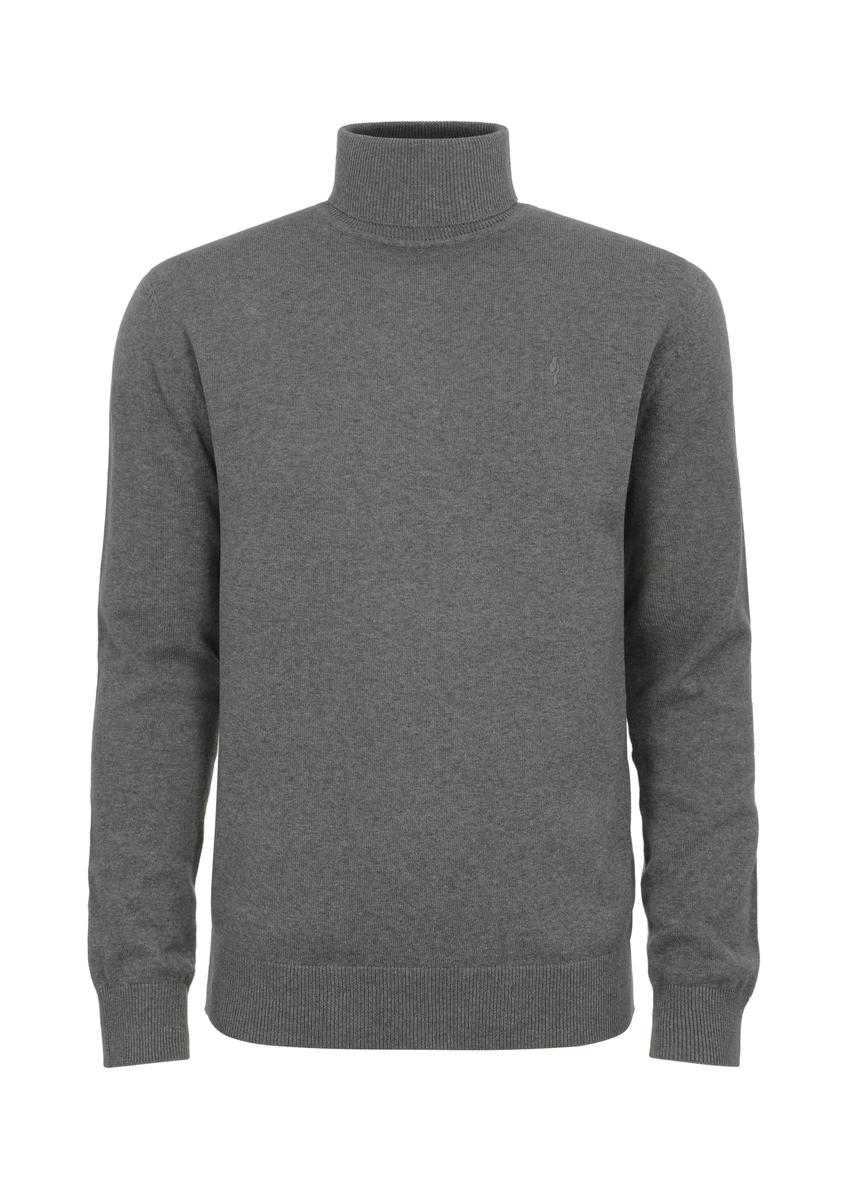 Grey men's turtleneck sweater SWEMT-0095A-66(Z24)