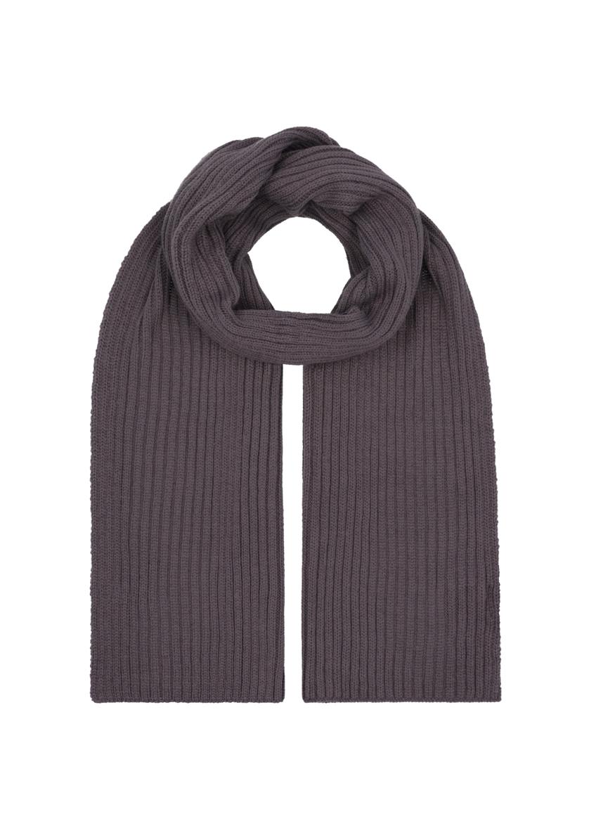 Men's gray winter scarf SZAMT-0016-9B(Z26), product view from the front on a white background.