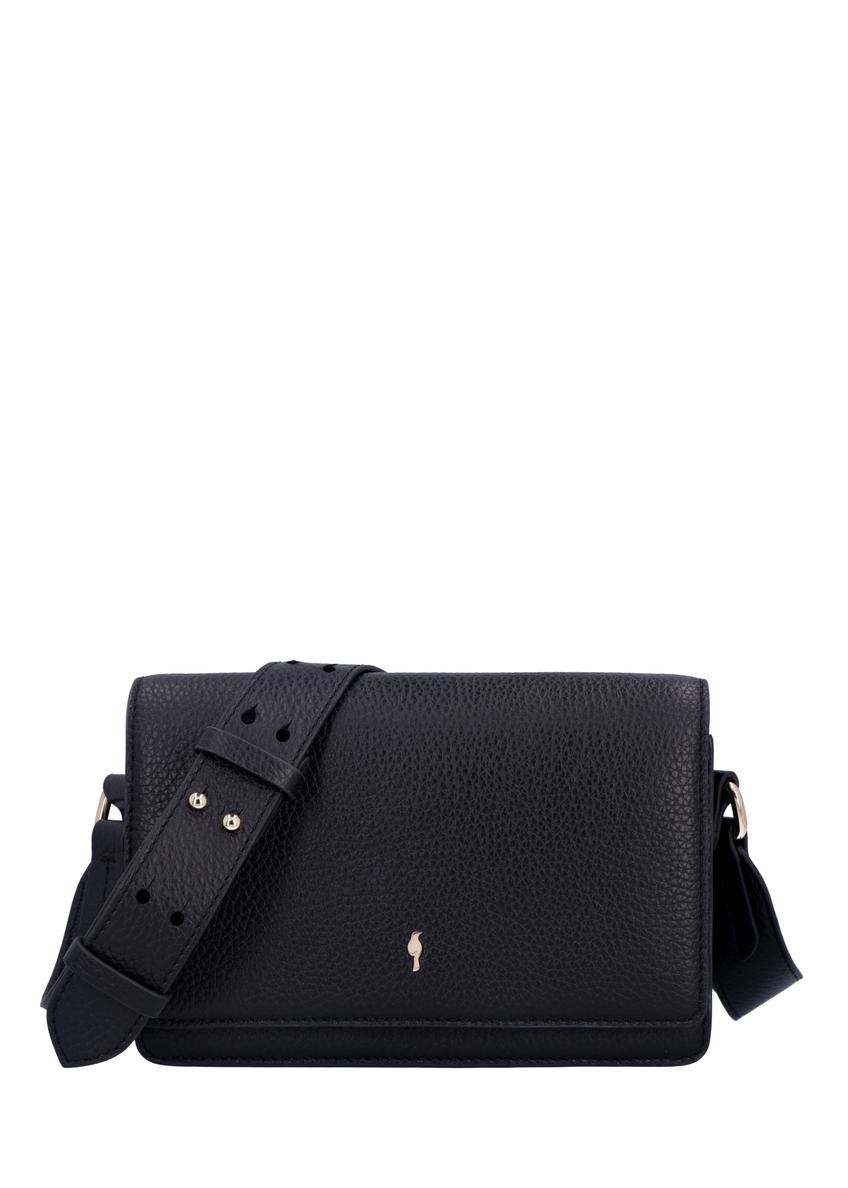 Black leather elegant women's handbag TORES-1356-9I(Z26), front product view on a light background.