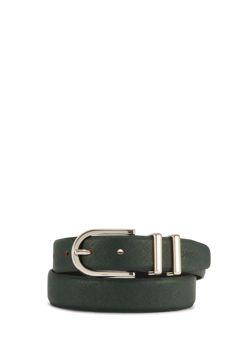 Green leather women's belt PASDS-0159D-54(Z25)