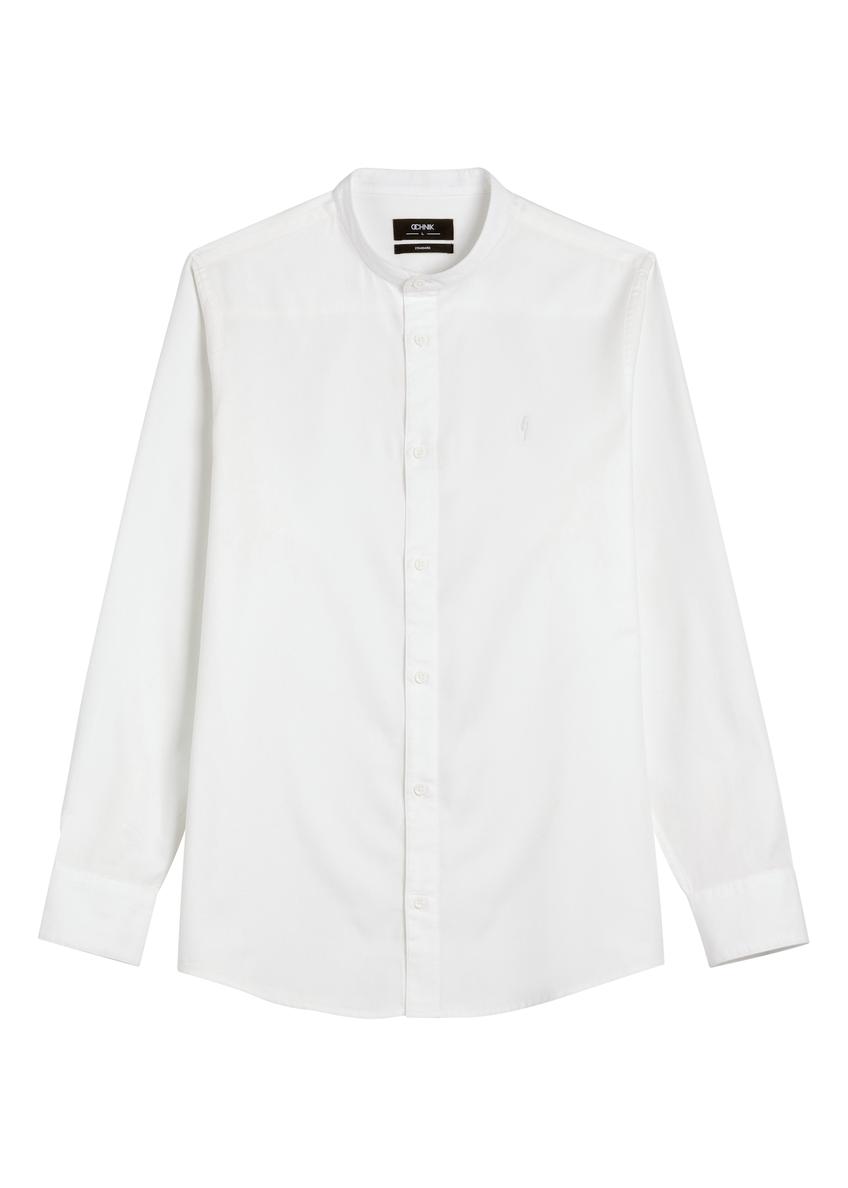 Cream cotton men's shirt KOSMT-0326-0B(W26)