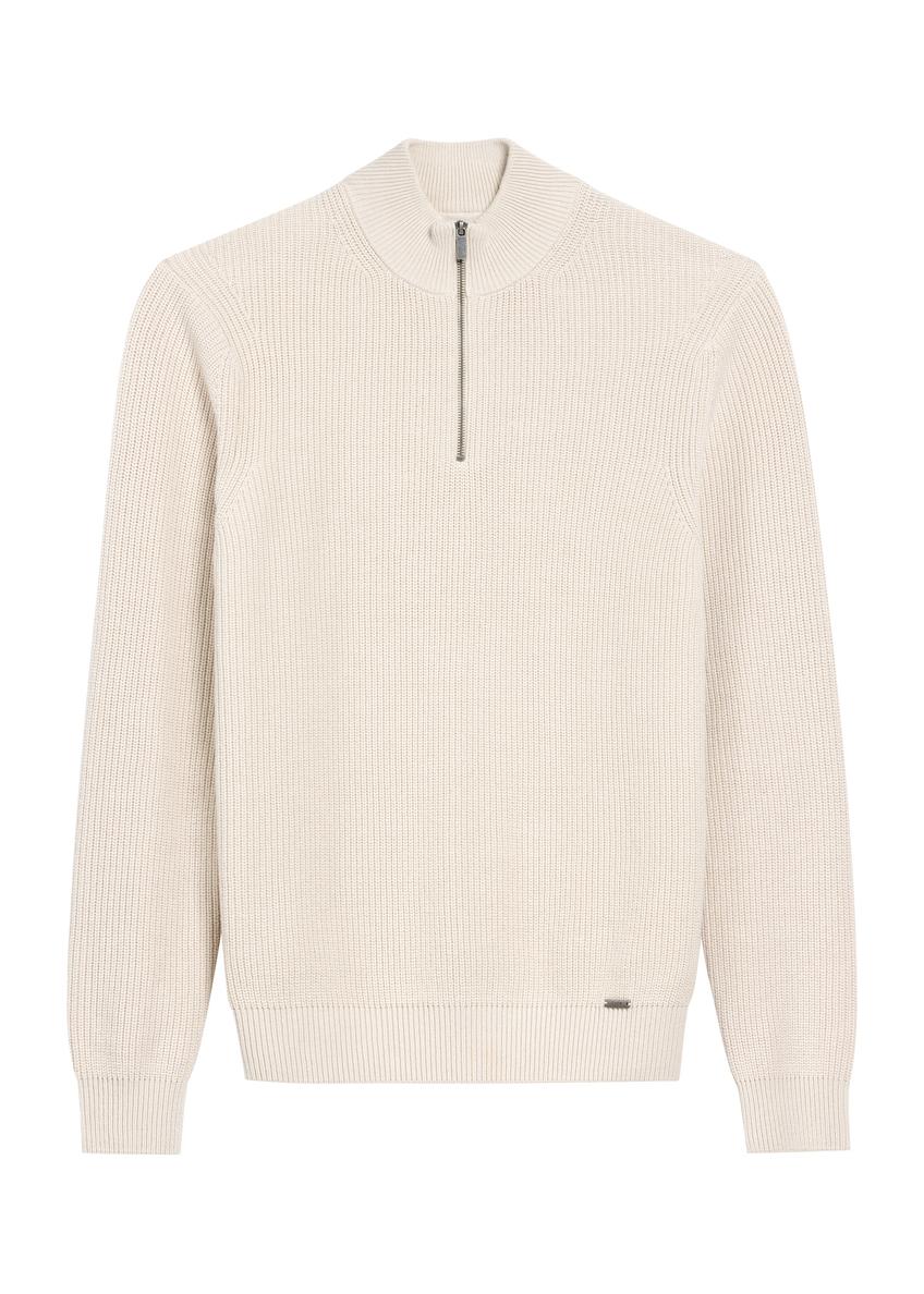 Beige men's sweater SWEMT-0175-80(Z25)