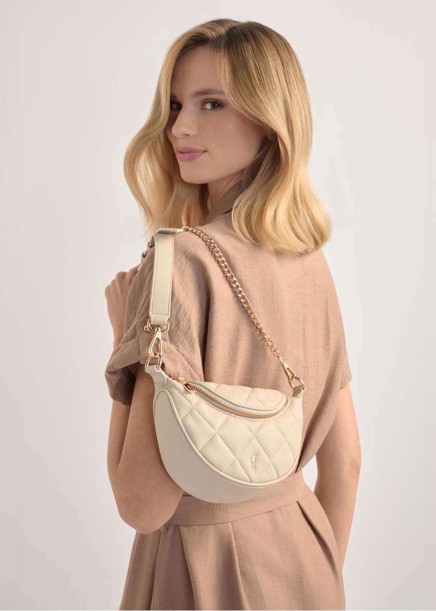 Cream quilted women's handbag TOREC-1091-0B(W26)