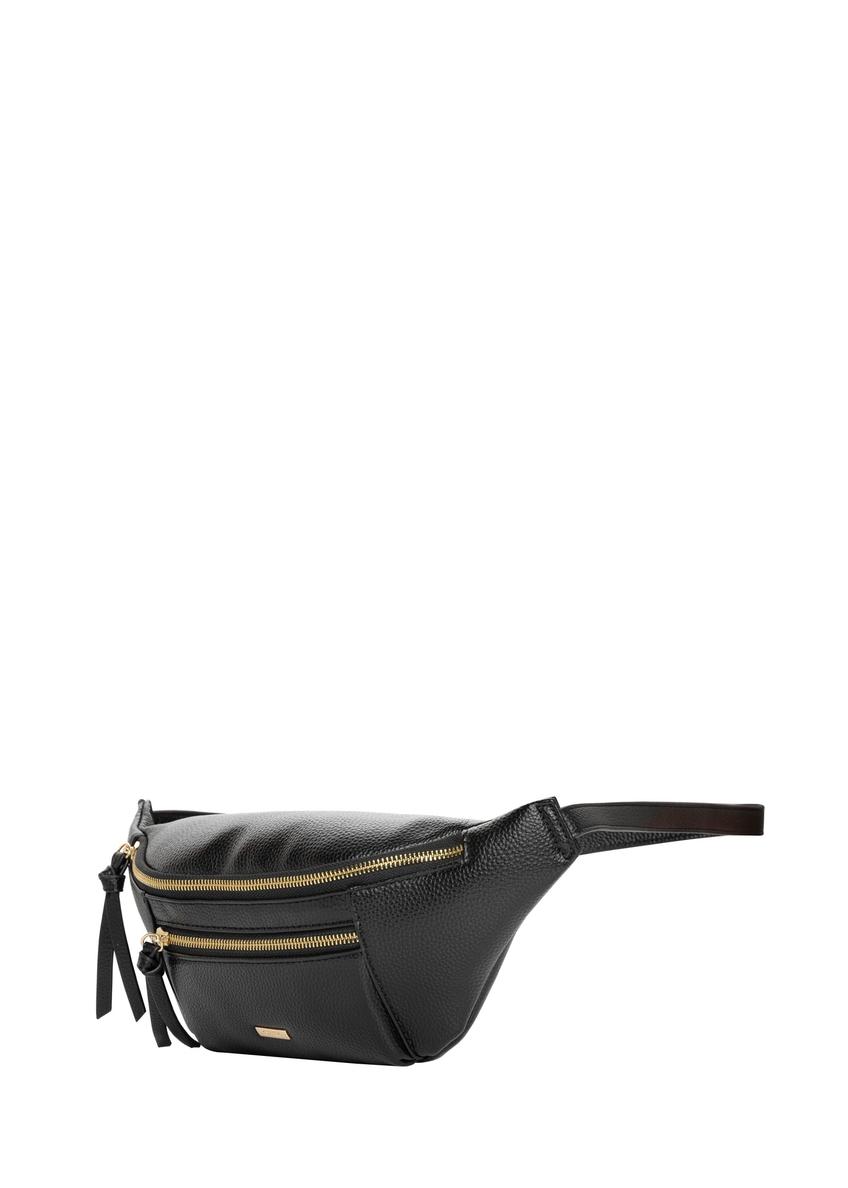 Black women's waist bag with pockets TOREC-1369-9I(Z26)