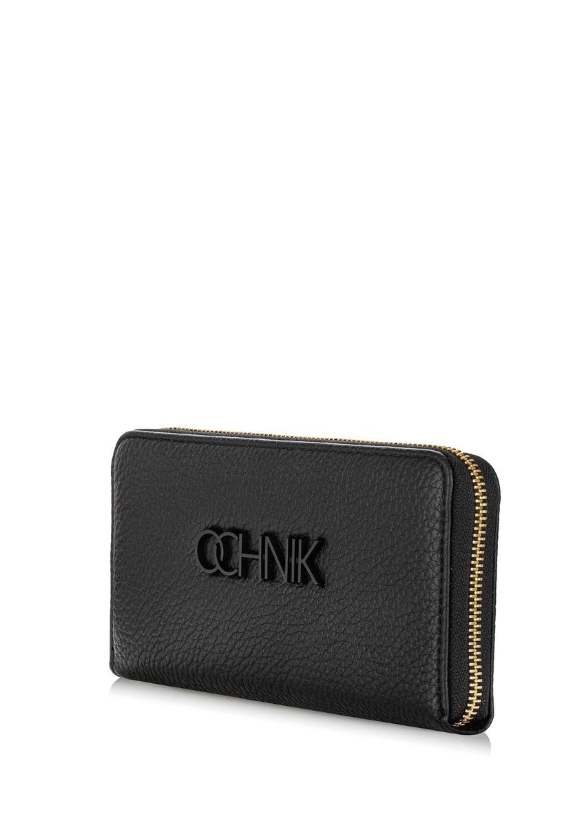 Large black women's wallet with logo POREC-0377A-99(W25)