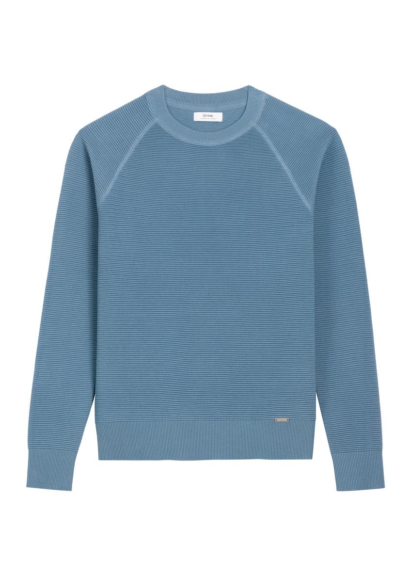 Men's blue ribbed sweater SWEMT-0193-7B(Z26)