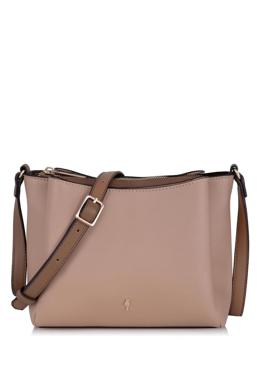 Small beige imitation leather handbag TOREC-0914-81(W24)-08