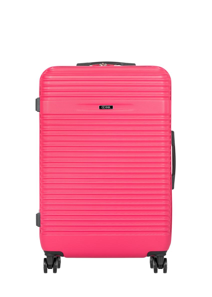 Large suitcase on wheels WALAB-0040-5E-28(W26), front view of the product on a white background.