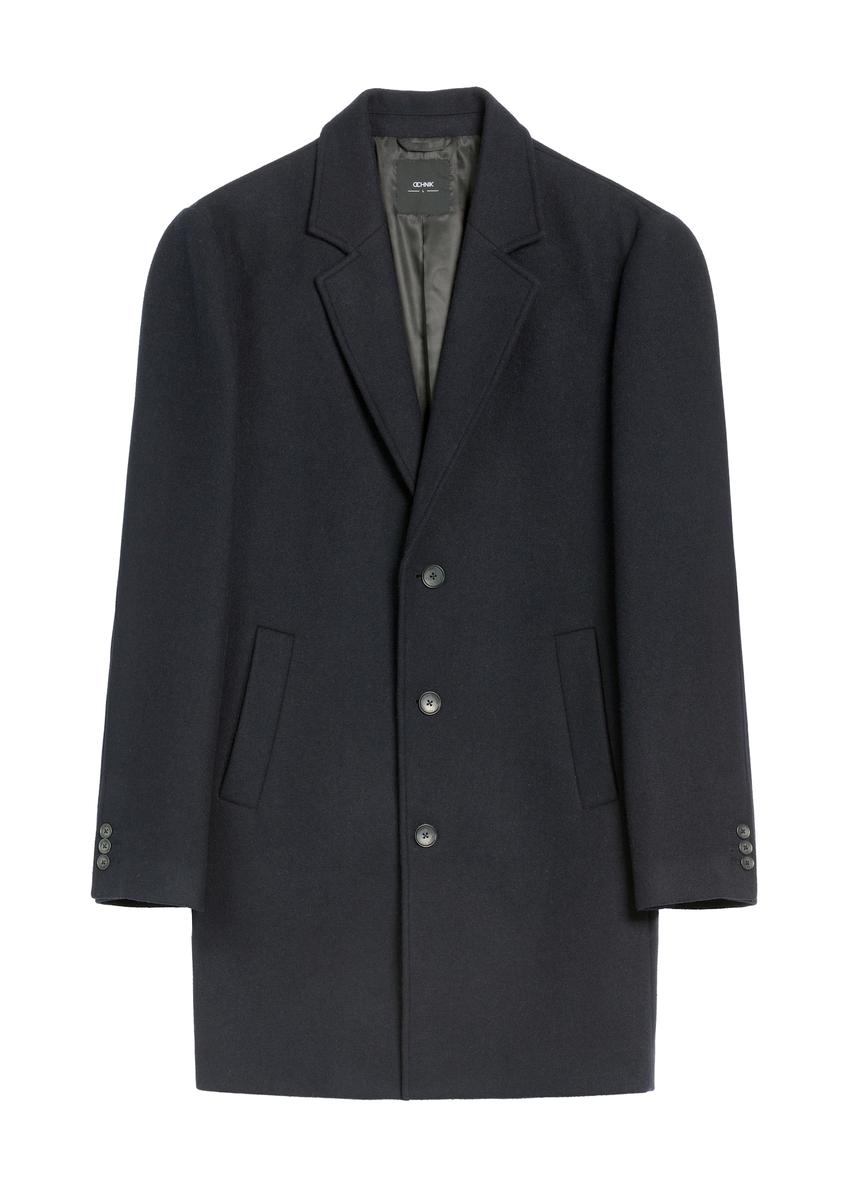 Men's navy wool coat PLAMT-0006-69(Z25)