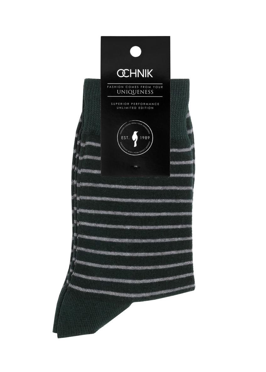 Long green striped men's socks SKAMT-0176-54(Z23)
