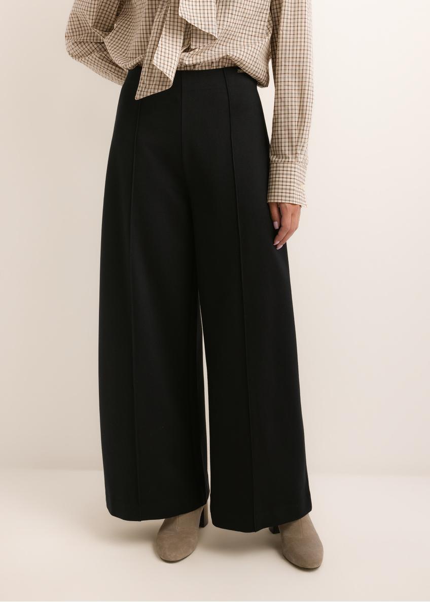Black women's wide leg pants SPODT-0130-99(Z26)