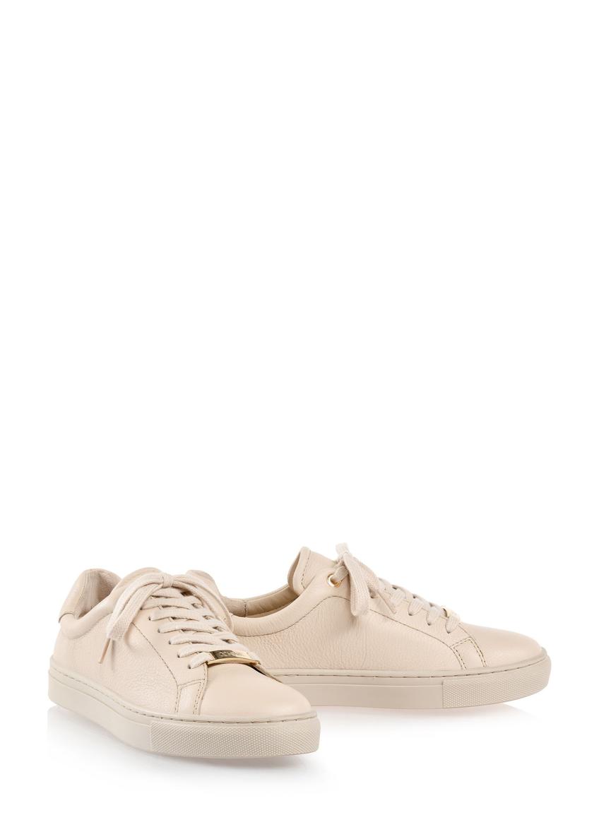 Beige leather women's sneakers BUTYD-1068-81(W25)