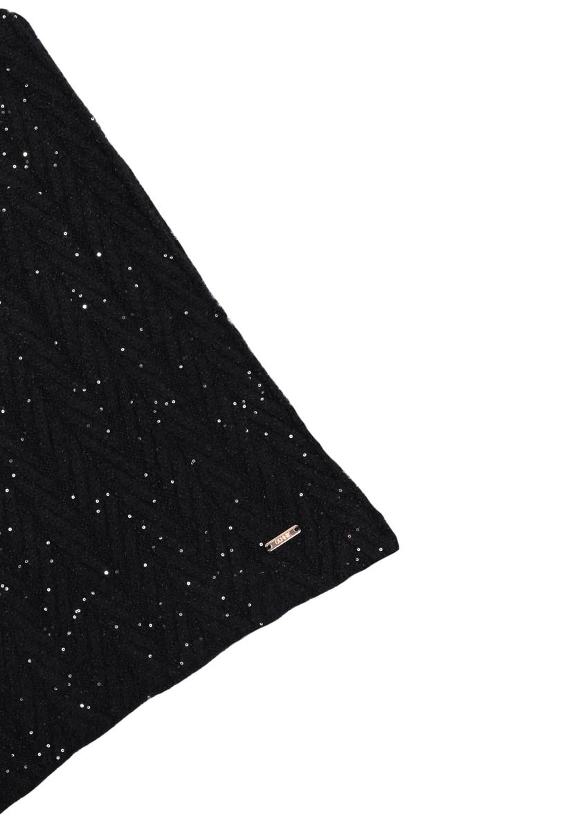 Black women's scarf with sequins SZADT-0220-99(Z26)
