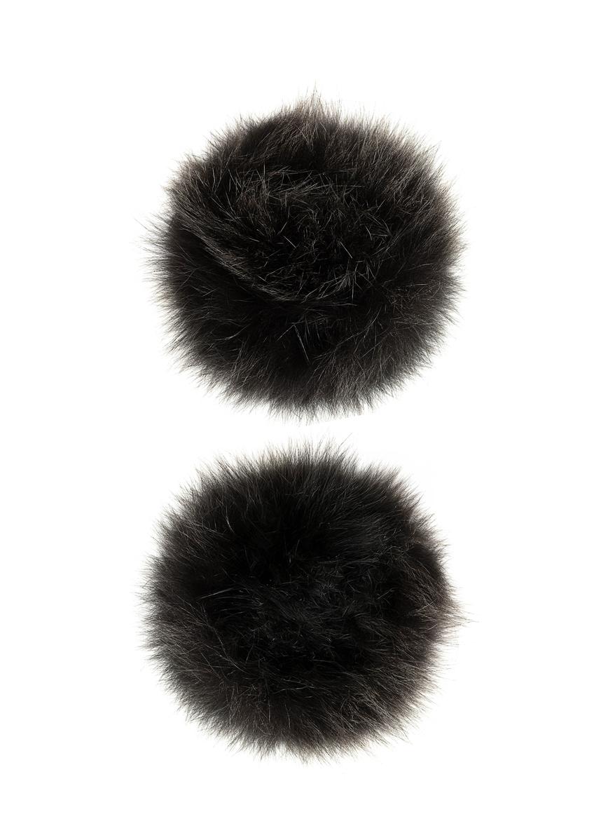 Natural fur cuffs MANDF-0003-95(Z25) - top view of the product on a white background.