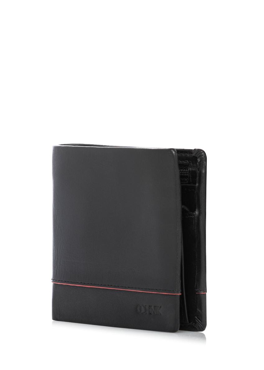 Black small leather men's wallet PORMS-0696-9J(W26)