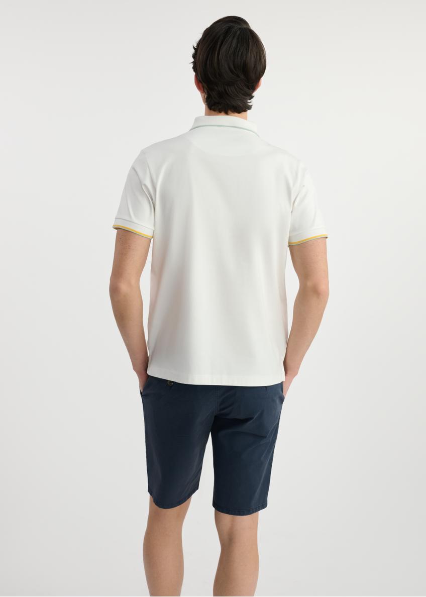 Cream men's polo shirt POLMT-0073-12(W25)