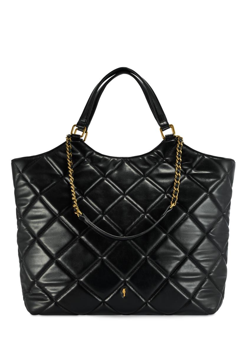 Black quilted women's handbag TOREC-1057-99(Z25)