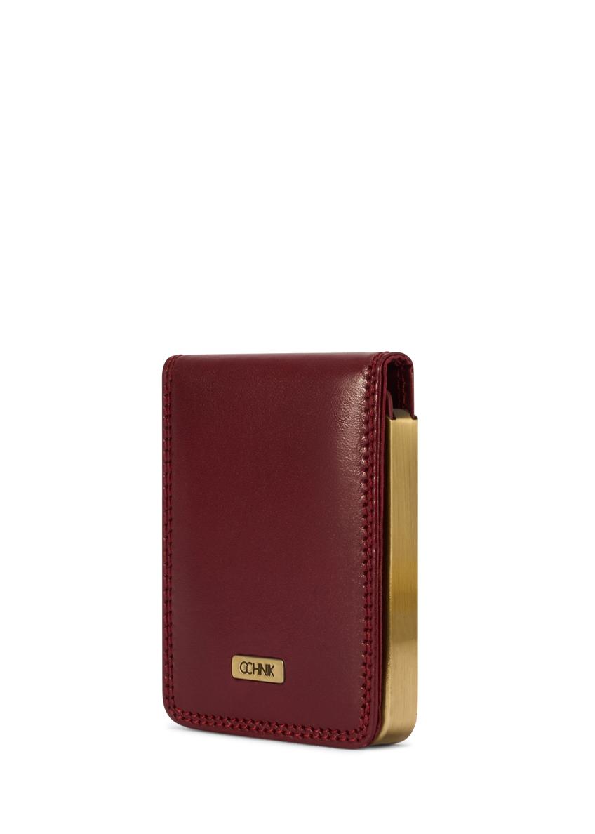 Burgundy leather business card case PL-101-41(KS)
