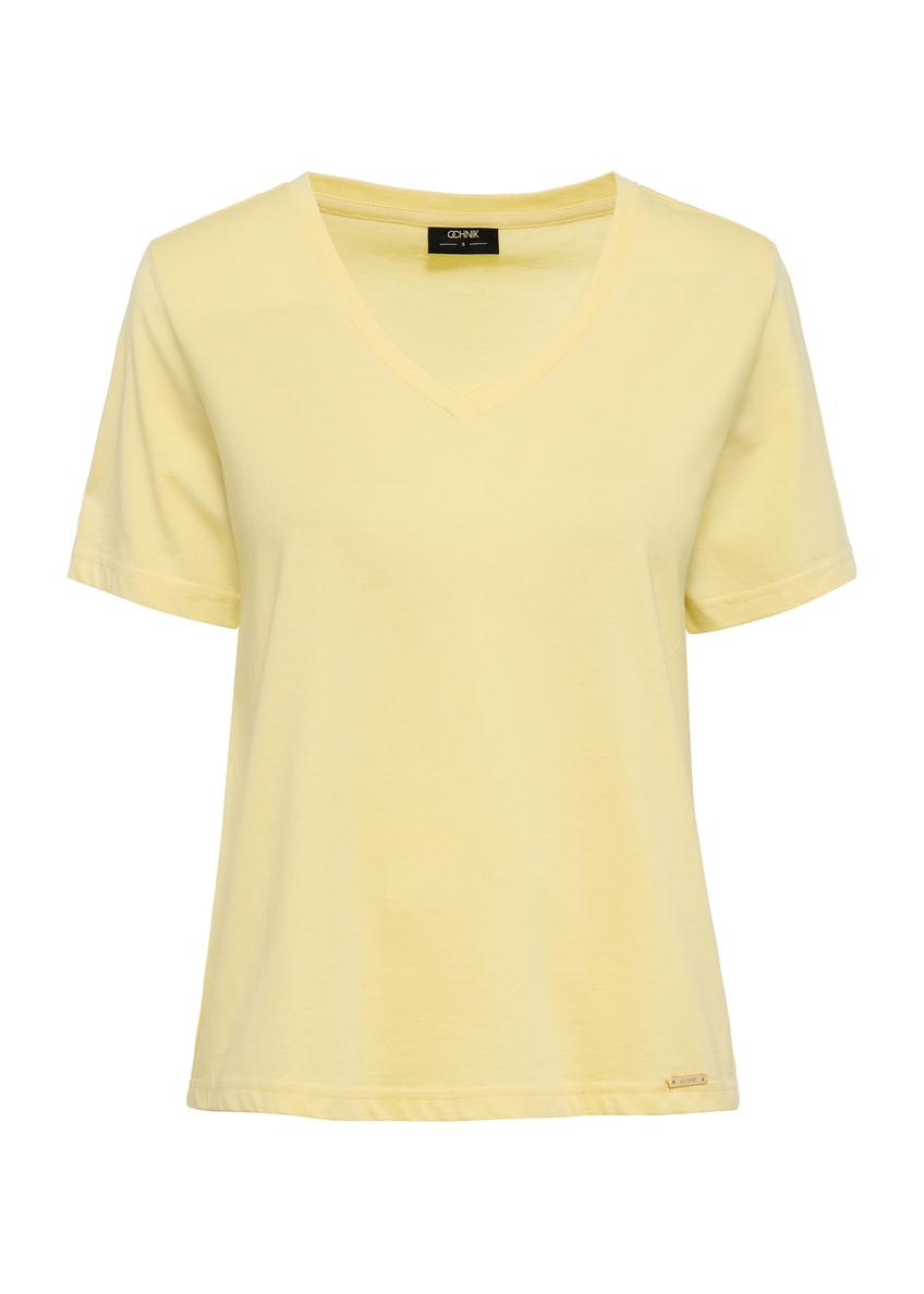 Yellow basic women's T-shirt TSHDT-0120-21(W25)-04