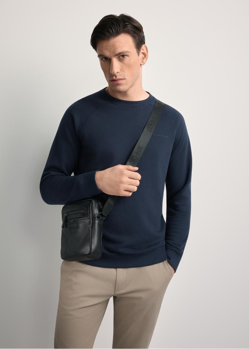 Black small leather men's messenger bag TORMS-0419A-99(Z25)