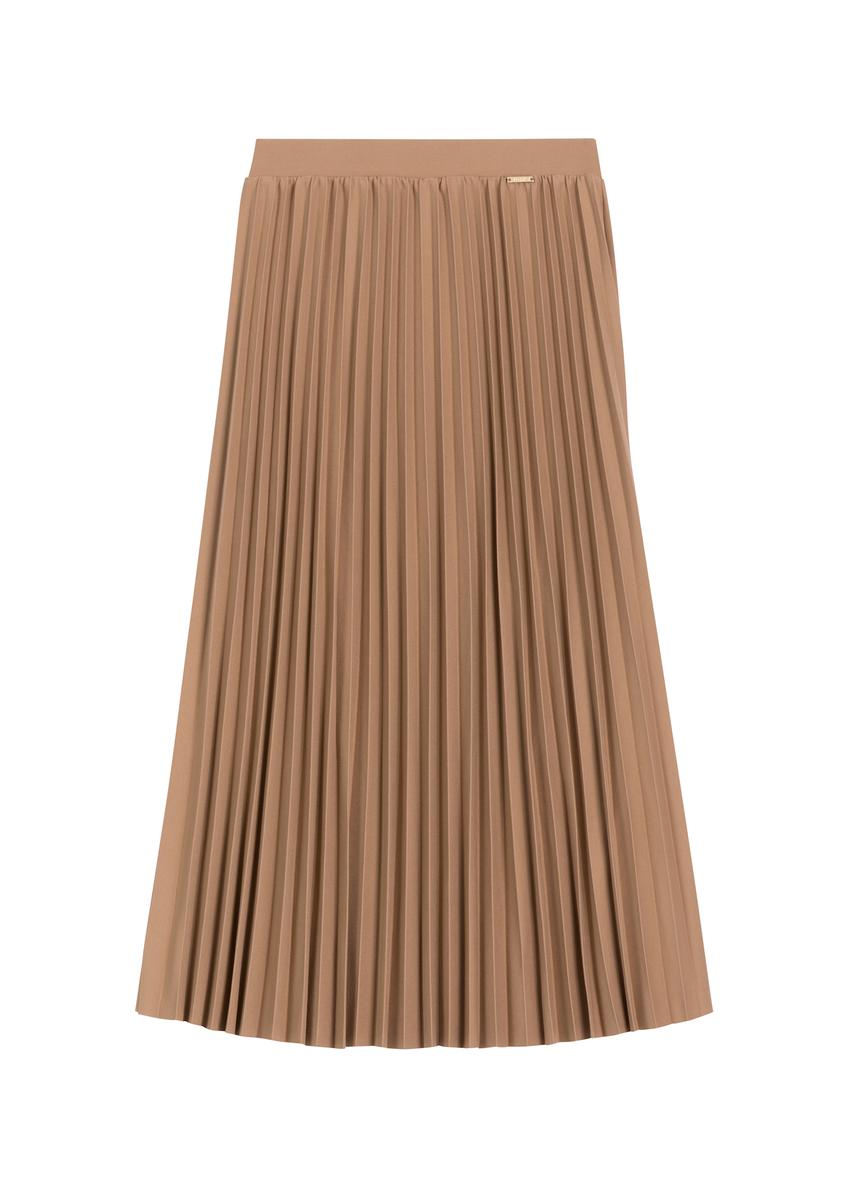 Camel Pleated Midi Skirt SPCDT-0096-1D(Z26)