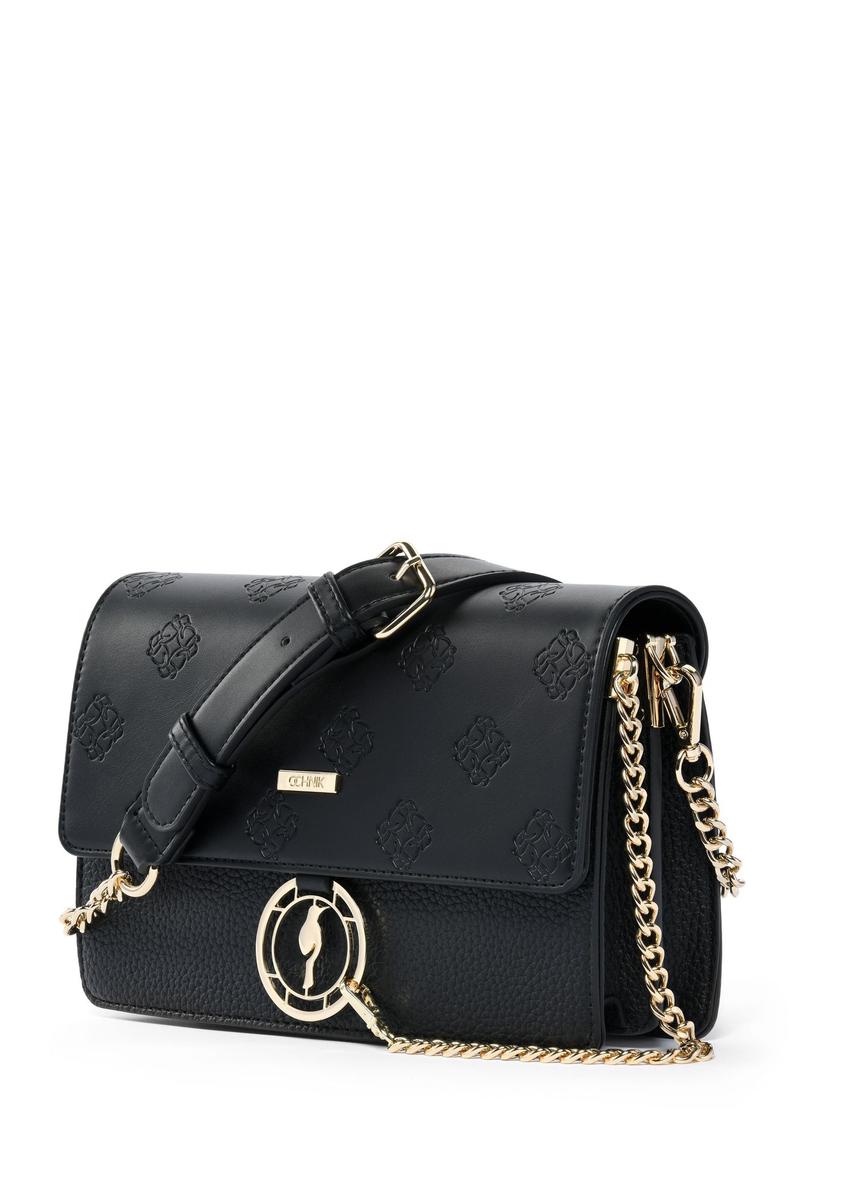 Black women's handbag with monogram TOREC-0536B-99(W25)