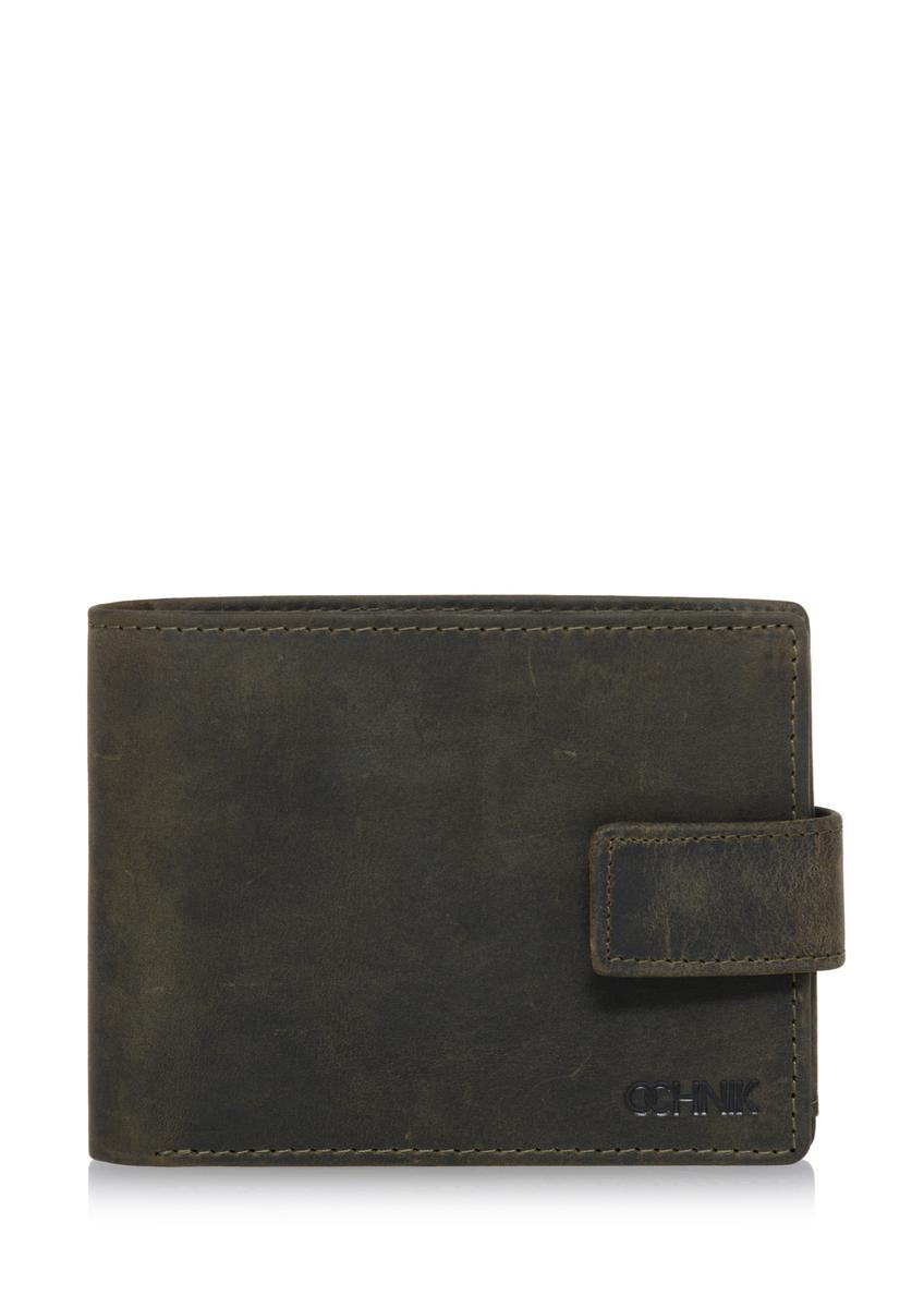 Small khaki leather men's wallet PORMS-0546-54(W23)-08