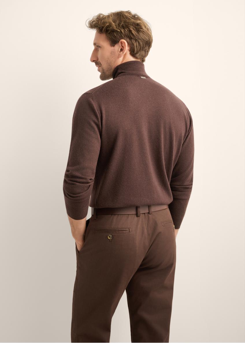 Men's wool turtleneck in dark brown SWEMT-0198-1I(Z26)