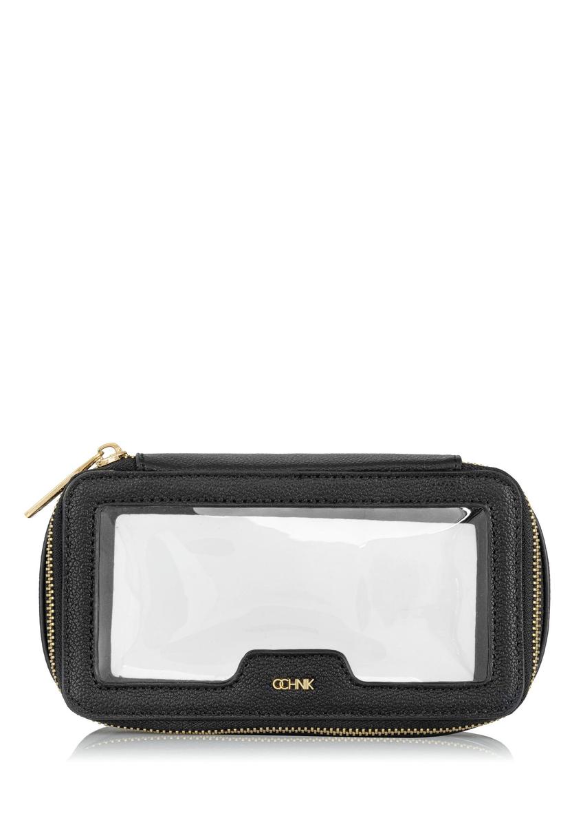 Small black transparent women's cosmetic bag TOREC-0901-99(W24)-08