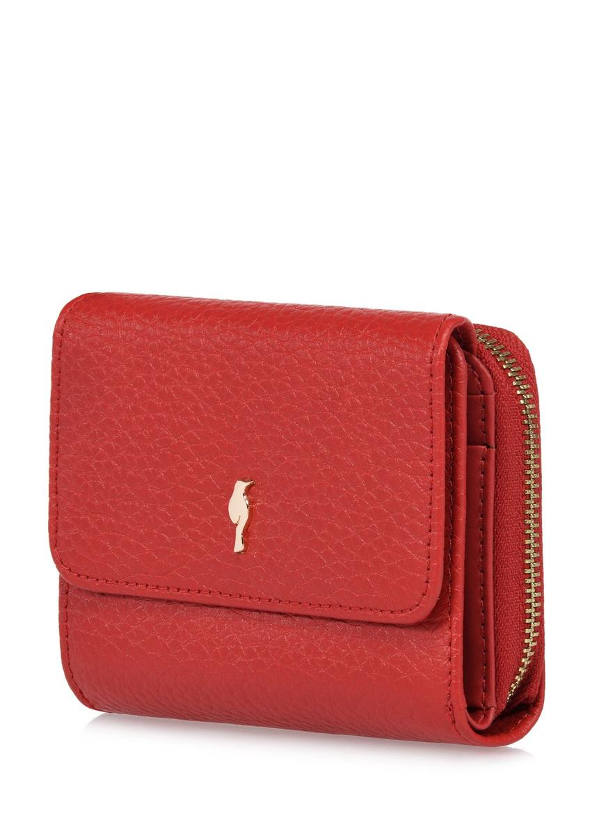 Red leather women's wallet with RFID protection PORES-0817RFID-42(W24)