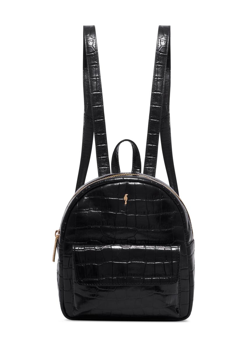 Black croco leather women's backpack TORES-1323-9G(Z26)