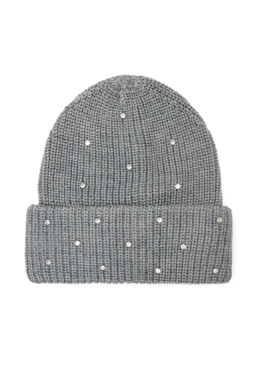 Gray women's wool hat CZADT-0207-91(Z25), front product view on white background.