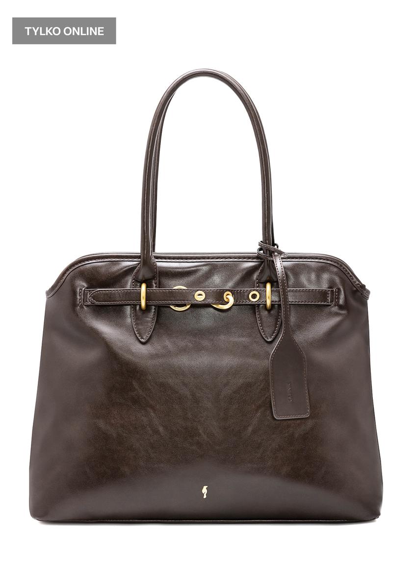 Brown large women's handbag TOREC-1076-89(Z25)