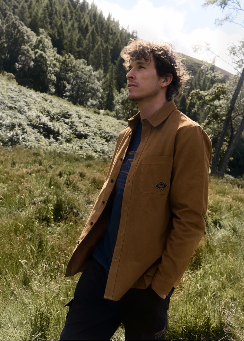 Men's mustard shirt KOSMT-0374-2D(Z26)