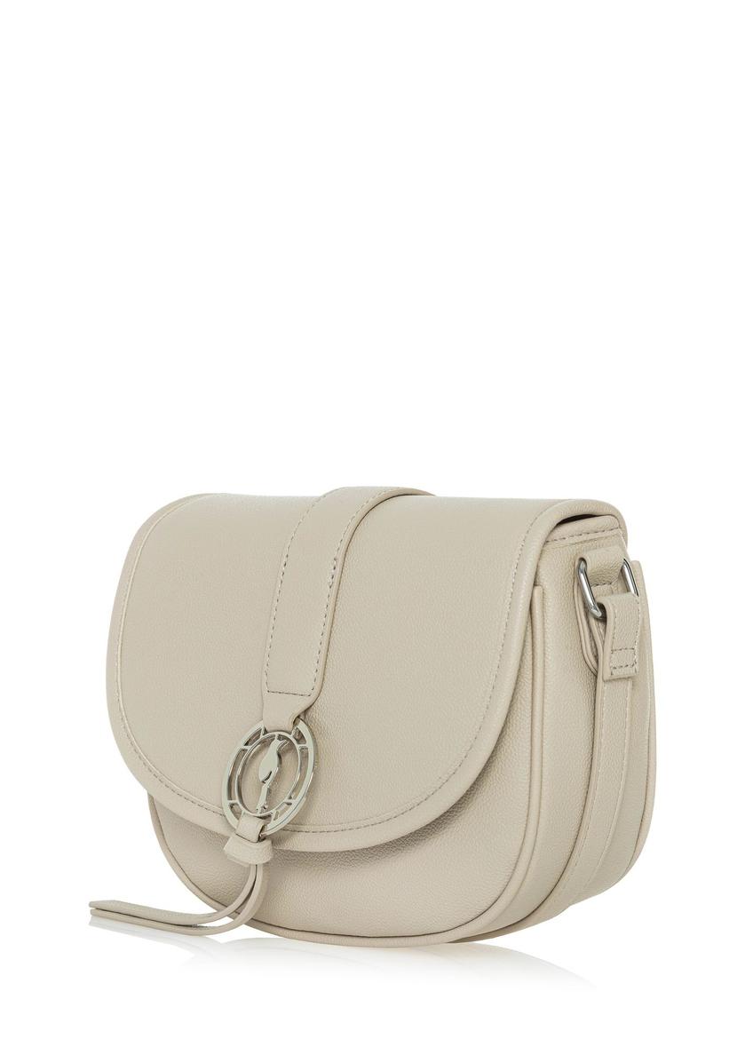 Cream women's handbag made of imitation leather TOREC-0756B-12(W25)