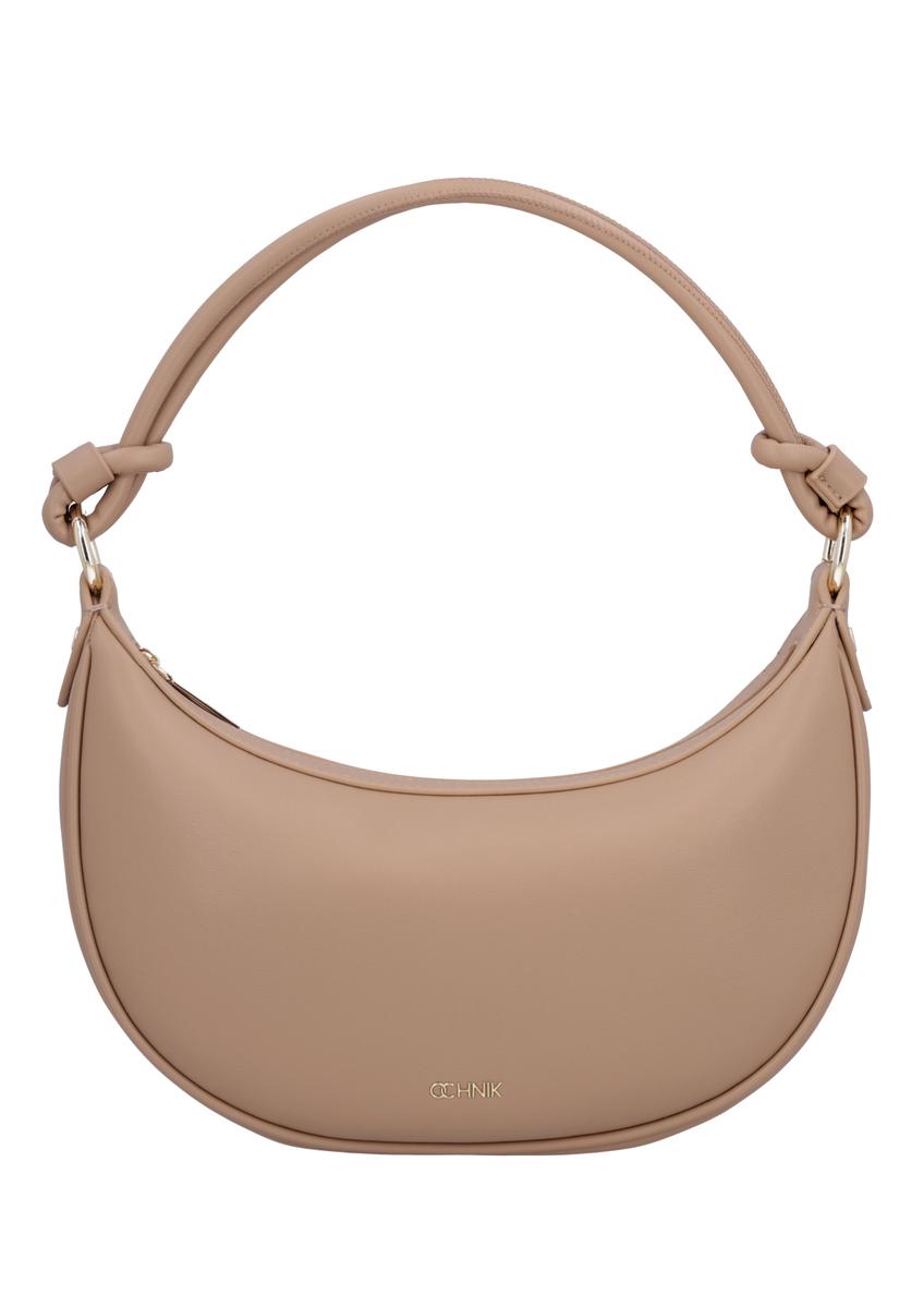 Beige small women's hobo bag TOREC-1097-1B(Z26), front product view on a light background.