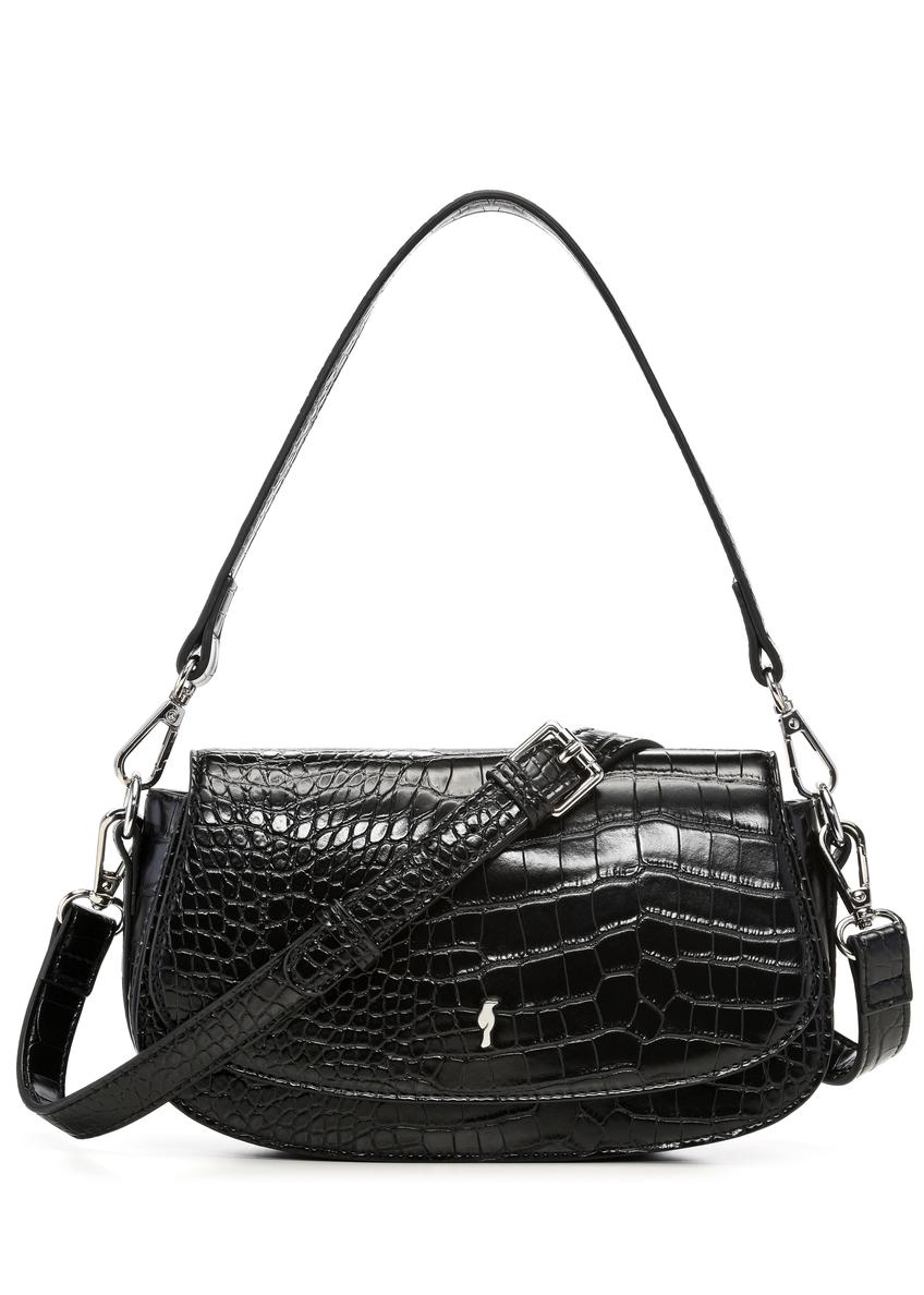 Small black croco women's handbag TOREC-1264-9G(Z26)