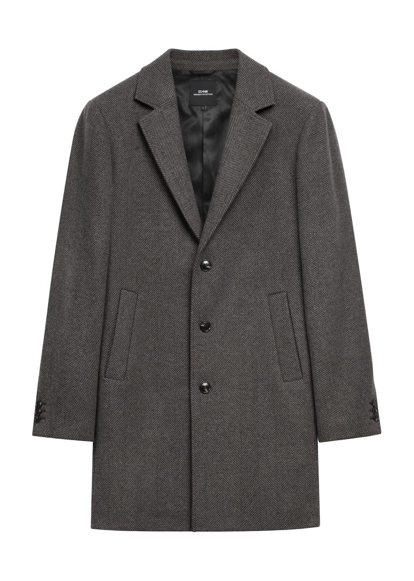 Men's wool herringbone coat PLAMT-0006-9C(Z26)
