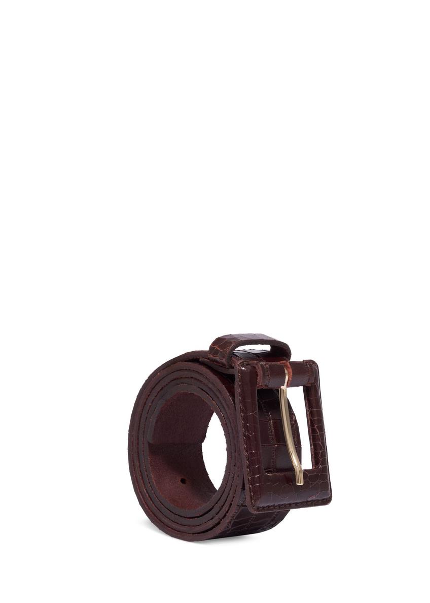 Brown women's belt with animal motif PASDS-0355-1I(Z26)