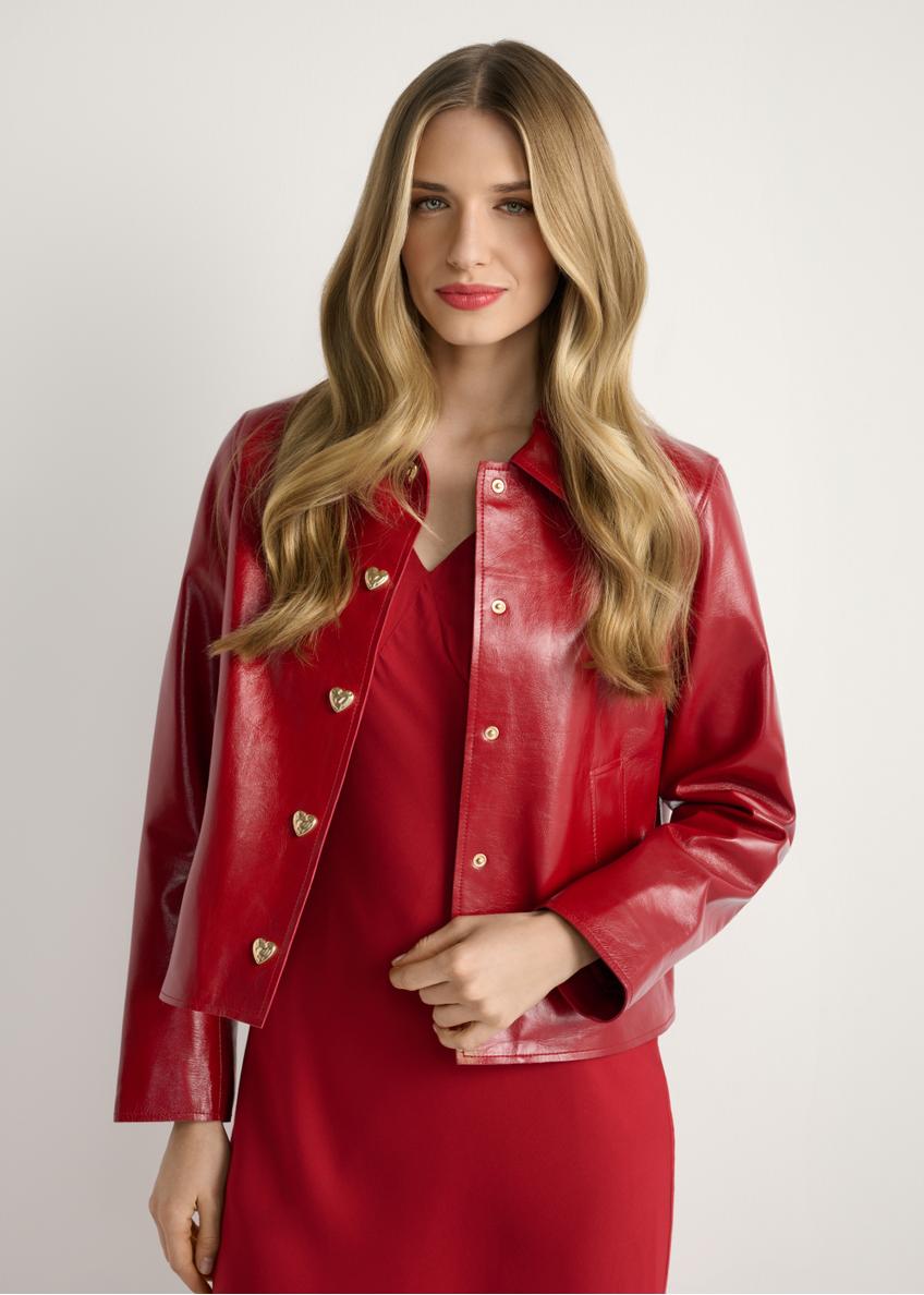 Red short women's jacket KURDS-0612-4B(W26)