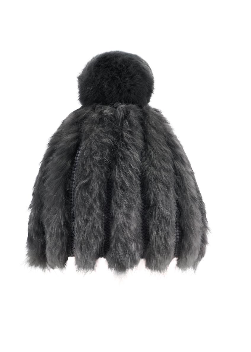 Women's grey fur cap CZADF-0034-94(Z25)